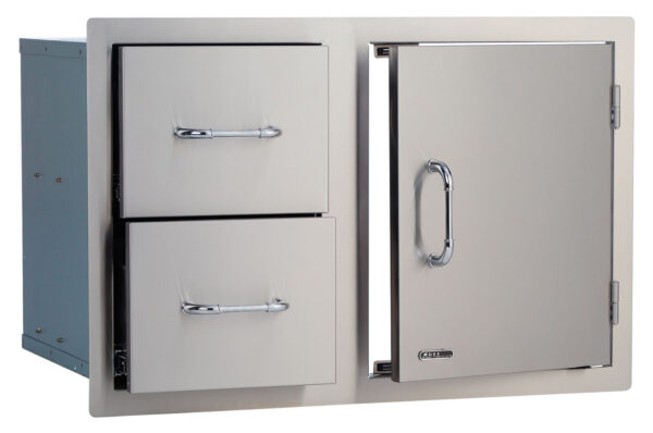 אביזר למטבח גינה: קומבינציית דלת ו-2 מגירות ברוחב כ-76.2 ס"מ ''30 Door/Drawer Combo, חברת BullBBQ
