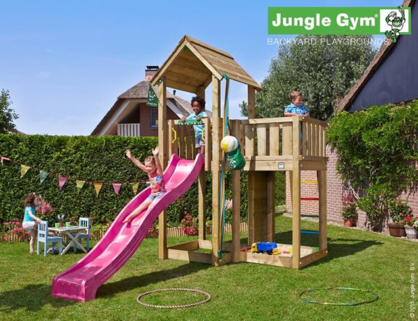 Jungle Mansion: מתקן שעשועים לגינה XL, במבצע מיוחד צבע וורד